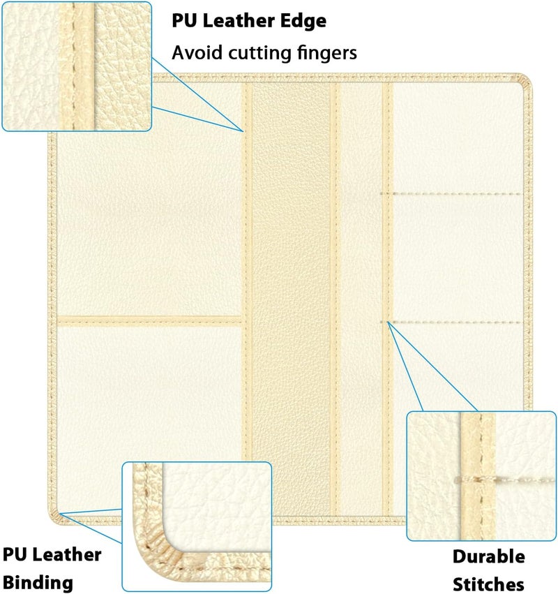 Techion Car Insurance and Registration Holder, 9.5 x 5 Inch PU Leather Vehicle Glove Box Organizer Wallet Case for Insurance Card, Driver License, Paperwork - Champagne - Image 5